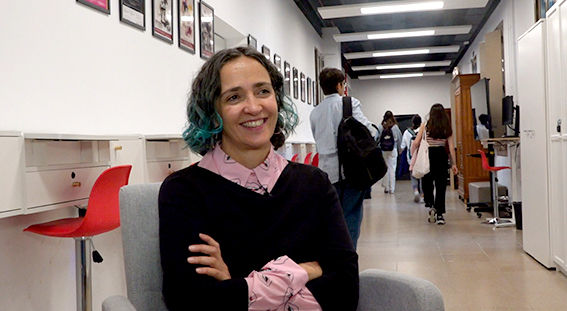 Ana Vázquez visitó a los estudiantes de Comunicación Audiovisual